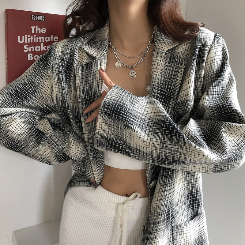 MANYUE Vòng cổ hai lớp mặt hình mặt cười cá tính hip hop phong cách Hàn Quốc cho nữ
