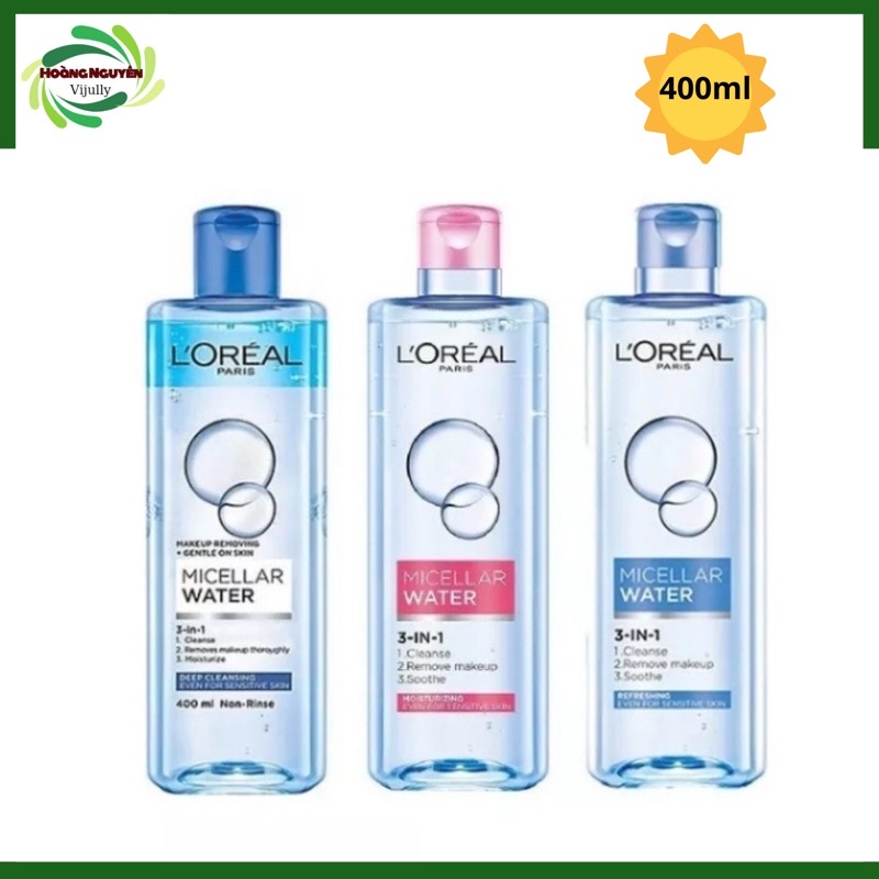 Nước tẩy trang Loreal - LOreal Paris 3-in-1 Micellar Water. 400ml