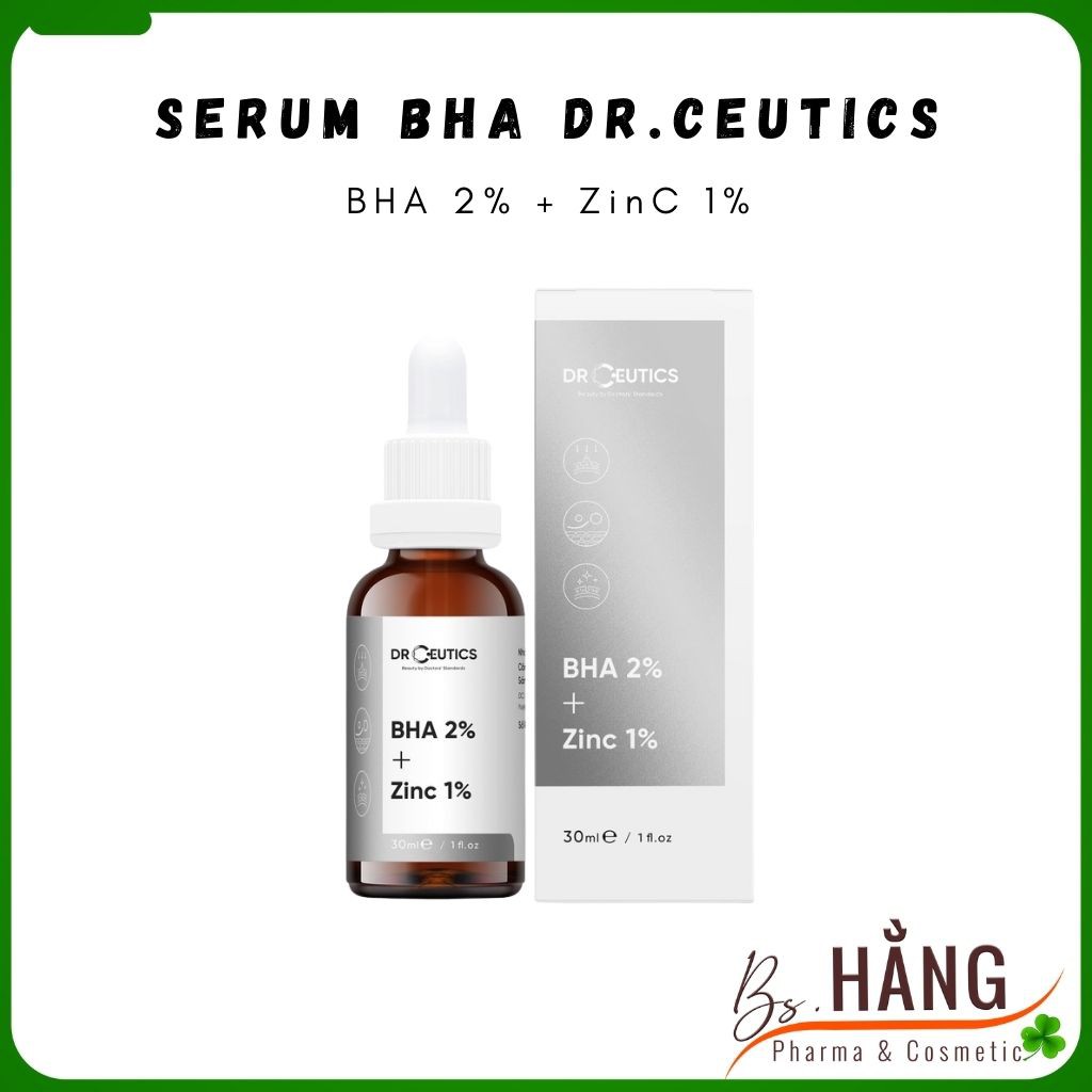 ✅[Chính Hãng] Serum BHA DrCeutics - BHA 2% + ZinC 1% - Giảm Mụn, Phục Hồi Da Sau Mụn