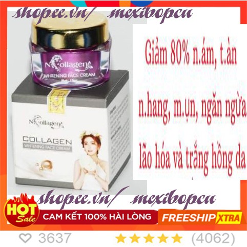 Whitening Face Cream - Kem trắng da mặt chính hãng N-Collagen Face Tím