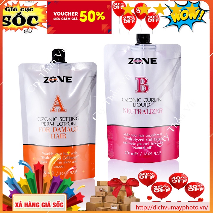 Kem Uốn Tóc Collagen  ZONE Dành Cho Tóc Yếu Hư Tổn Giúp Tóc Luôn Khỏe Và Giữ Nếp Xoăn Bồng Bềnh Tự Nhiên