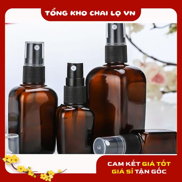 [SIÊU RẺ] [15ml,25ml,35ml] Chai xịt phun sương Thủy tinh Nâu vuông chiết nước hoa, đựng mỹ phẩm , phụ kiện du lịch