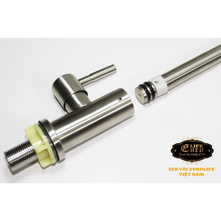 Vòi rửa chén lạnh Inox SUS 304, cần lò xo Eurolife EL-RC09  Bảo hành 2 năm