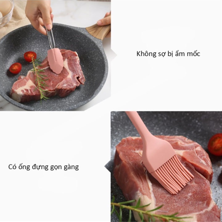 Bộ dung cụ nhà bếp nấu ăn 8 món có khay đựng- Set 8 món dụng cụ làm bánh bằng silicon cao cấp chịu nhiệt cao, chống trầy