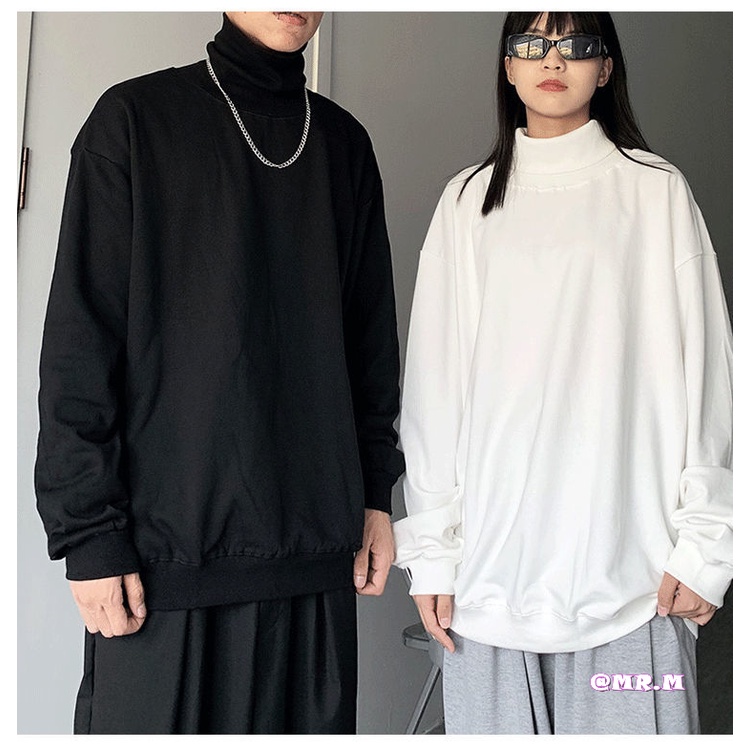 Áo thun cổ cao áo dài áo phông, tay dài áo nam và nữ áo thun màu đặc trưng