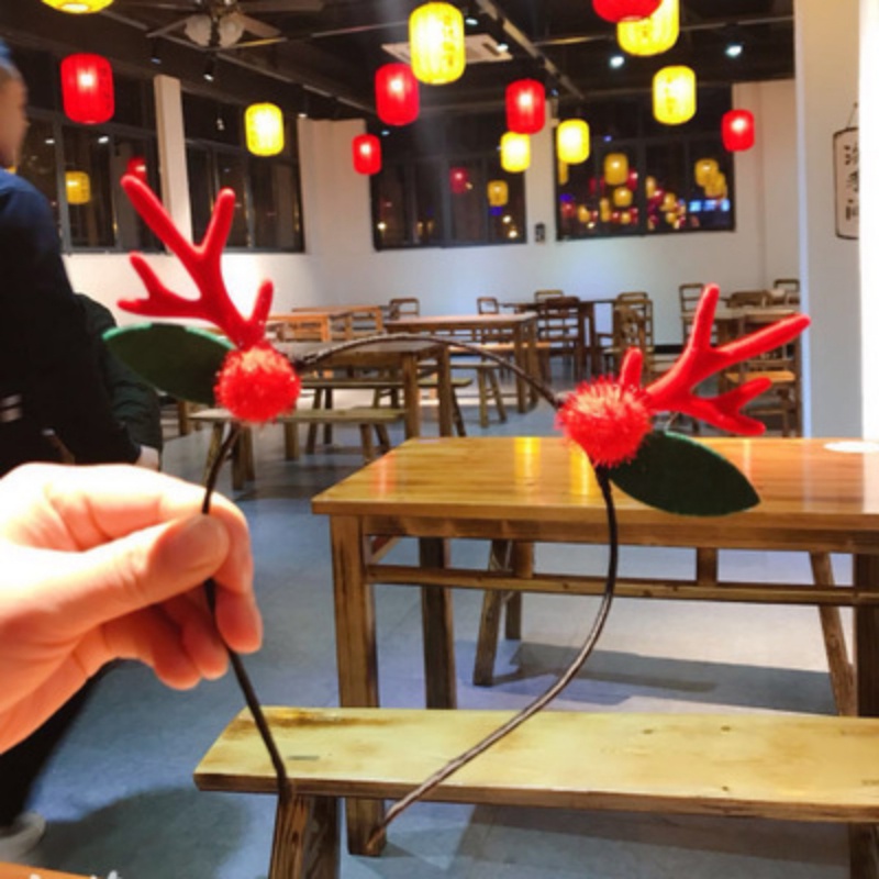 Kẹp Tóc Hình Sừng Hươu Phong Cách Giáng Sinh Thời Trang