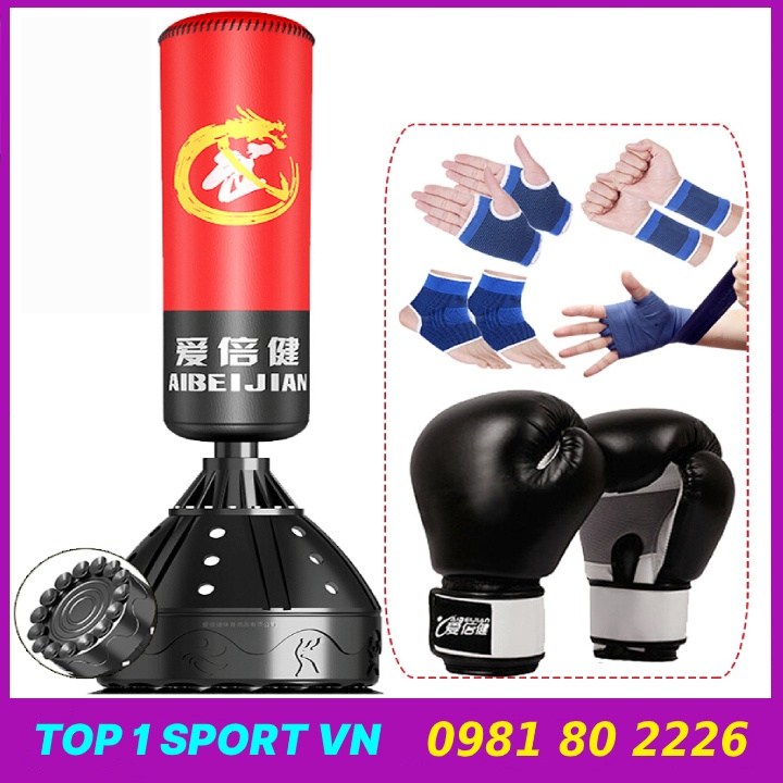 Bao đấm bốc - bao trụ đấm bốc UFC phiên bản 5.0 tặng cao su hít chân không + cle ốc vít - bảo hành 6 tháng