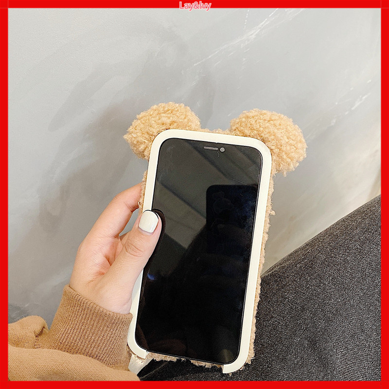 Ốp điện thoại silicone IMD mềm nhồi bông hình gấu Teddy cho Iphone 7/8 7+/8+ X XS XR XS max 11/12 11P/12P 11pm/12pm 12m