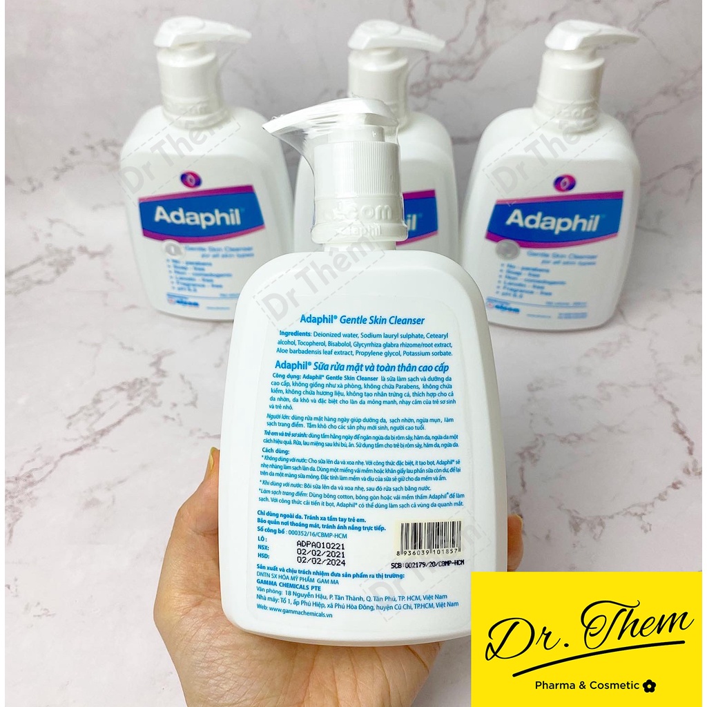 ✅[CHÍNH HÃNG] Adaphil Sữa Rửa Mặt và Toàn Thân Cho Da Dầu Mụn 125ml - 500ml Gamma Adaphil Gentle Skin Cleanser | BigBuy360 - bigbuy360.vn
