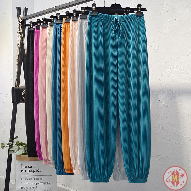 [Bánh Xe Lớn❤️Quần Chiffon Ống Loe Xếp Ly Lưng Cao Size Lớn Mẫu Mới 2022 Thời Trang Xuân Hè Cho Nữ