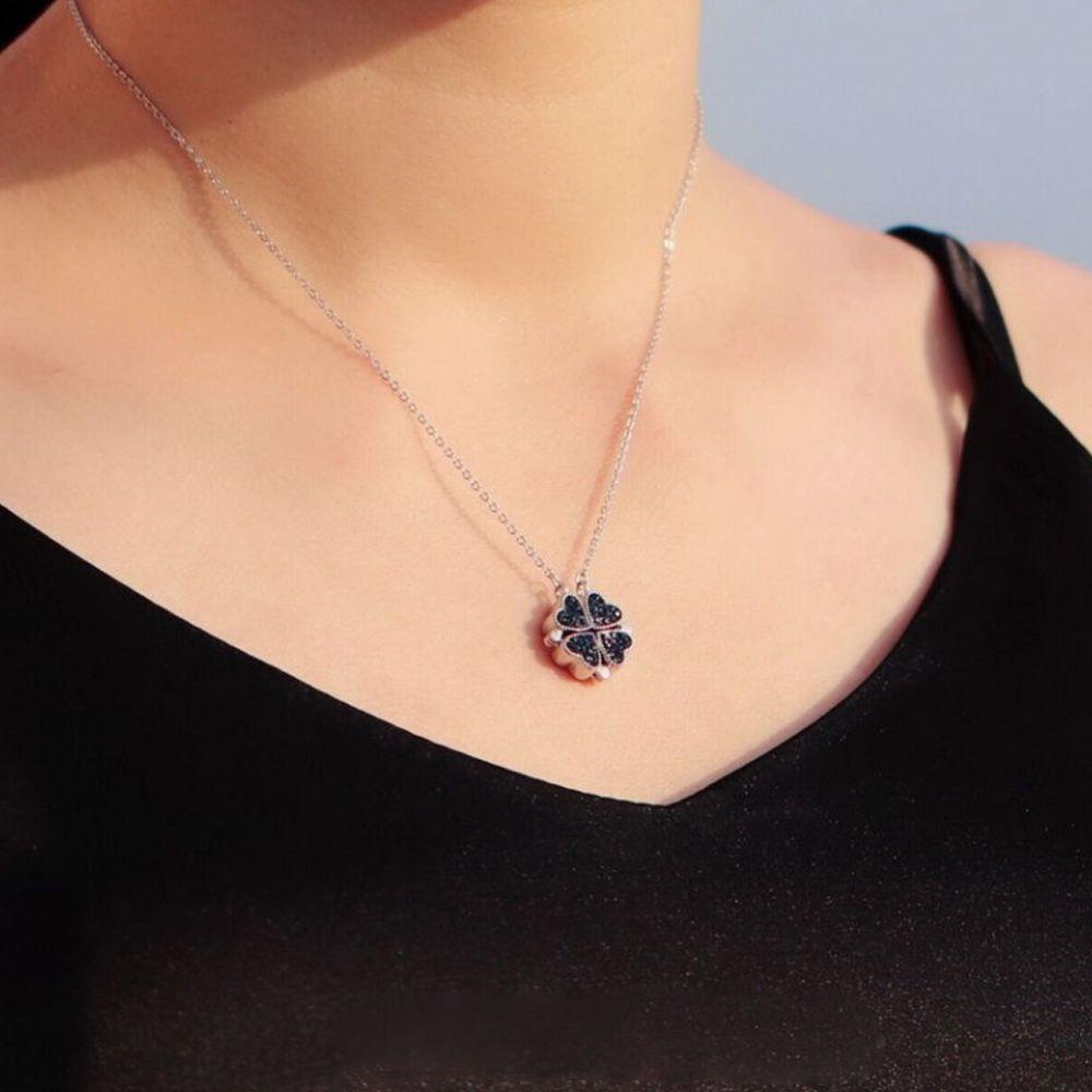 AROMA Vòng cổ Mặt Cỏ Bốn Lá May Mắn Thanh Lịch Cho Nữ