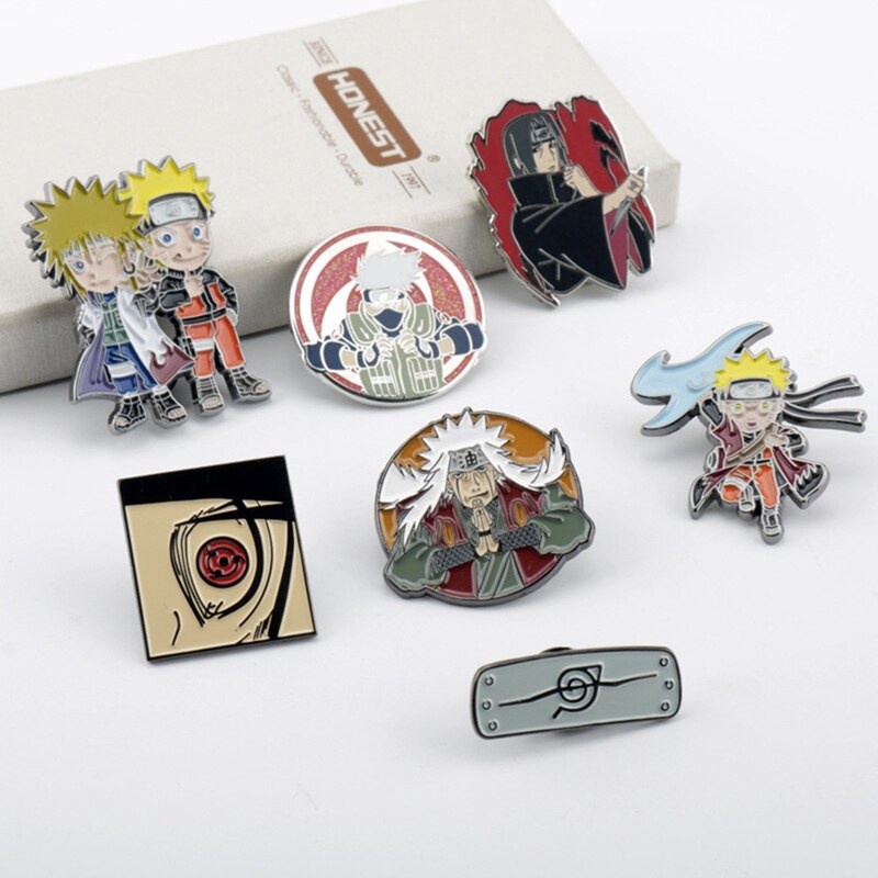 Pin cài áo manga anime Naruto đủ nhân vật Kakashi/ Jiraiya/ Sasuke/ Itachi/ Orochimaru/ mắt sharingan/ cửu vĩ hồ - GC301