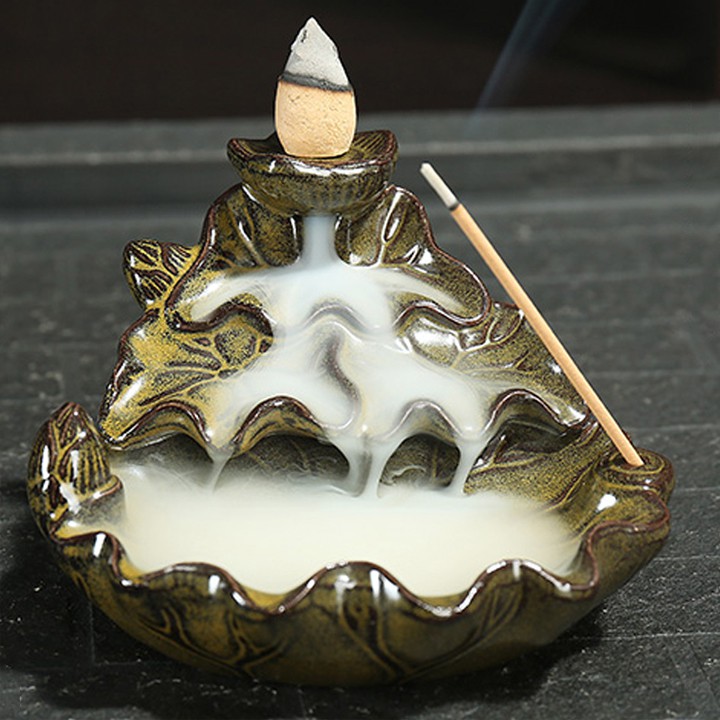 Thác khói trầm hương đốt - Thiên Mộc Hương - Xông nhà, văn phòng, nhang trầm sạch, nhang thơm PT02-Tặng kèm 5 nụ hương
