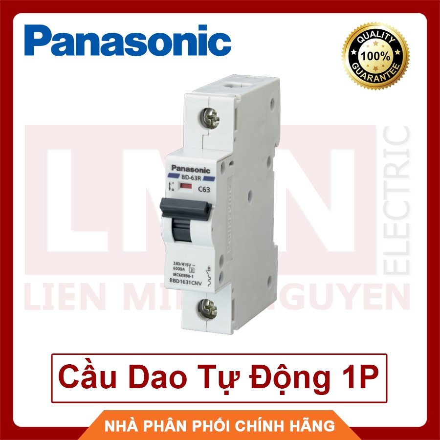 PANASONIC Cầu Dao Tự Động CB Tép 1 Pha 1 Cực 6A Đến 63A - Hàng Chất Lượng - BH 12 Tháng
