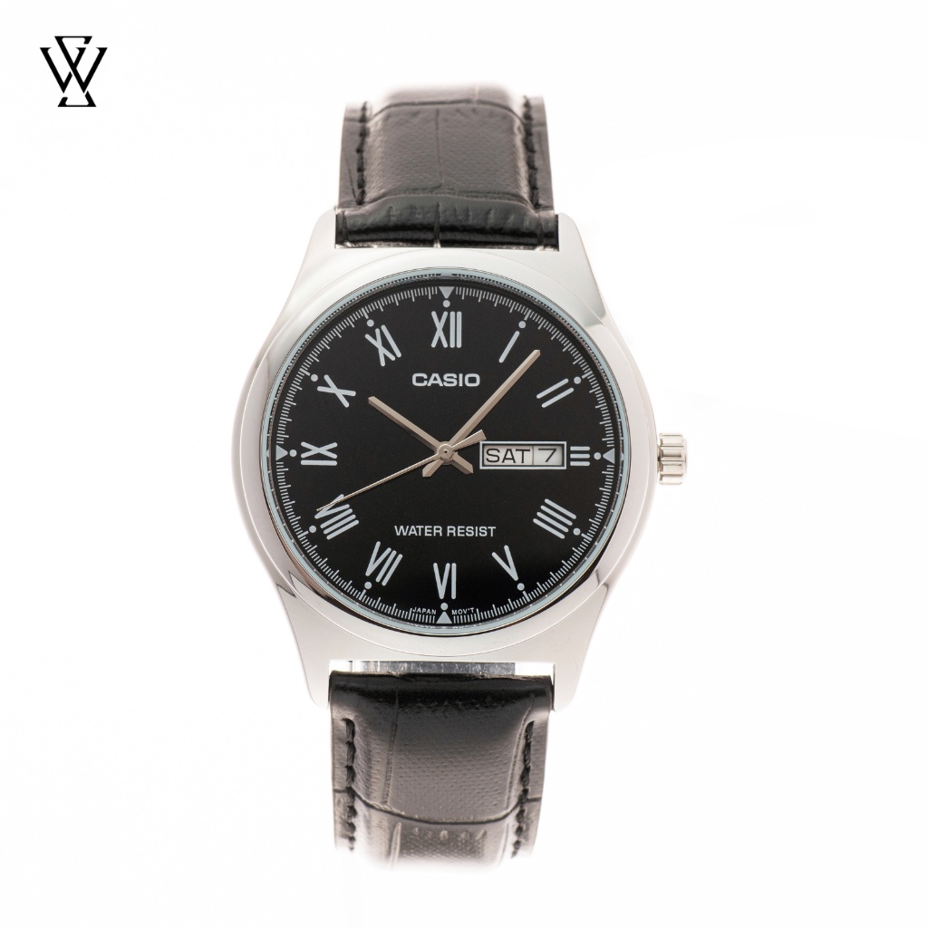 Đồng Hồ Quartz Nam Casio WATCHSTORE MTP-V006L-1BUDF Thiết Kế Kính Khoáng 38mm, Dây Đeo Da Và Vỏ Mạ Crom