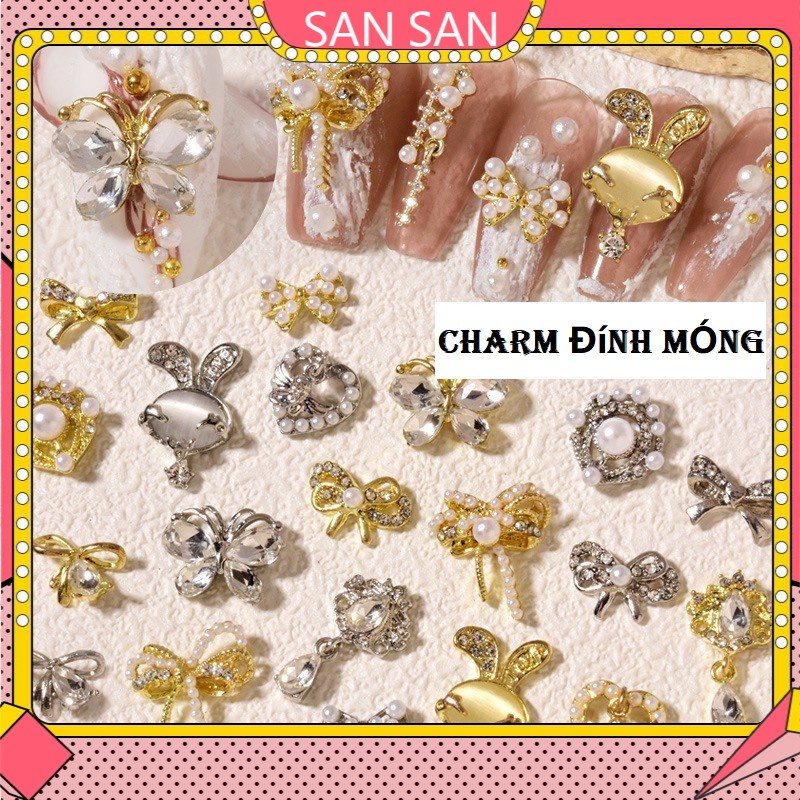 Charm Bướm , Mặt Thỏ Đính Móng