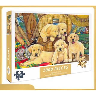 Tranh xếp hình cỡ lớn mẫu chú chó dễ thương 1000 mảnh ghép thú vị chất lượng cao