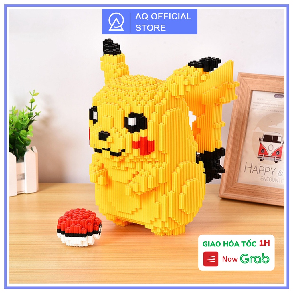 Mô hình lắp ráp Pikachu nhân vật hoạt hình - Đồ chơi DIY lắp ghép decor