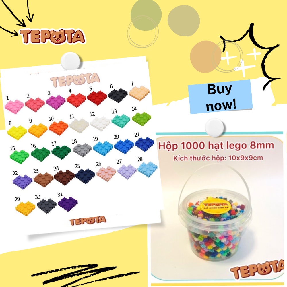 Đồ Chơi Lắp Ráp Hộp 1000 Mảnh Lắp Mô Hình Sáng Tạo DIY Xếp Hình 2D 3D Nhiều Màu Loại 8mm LR02