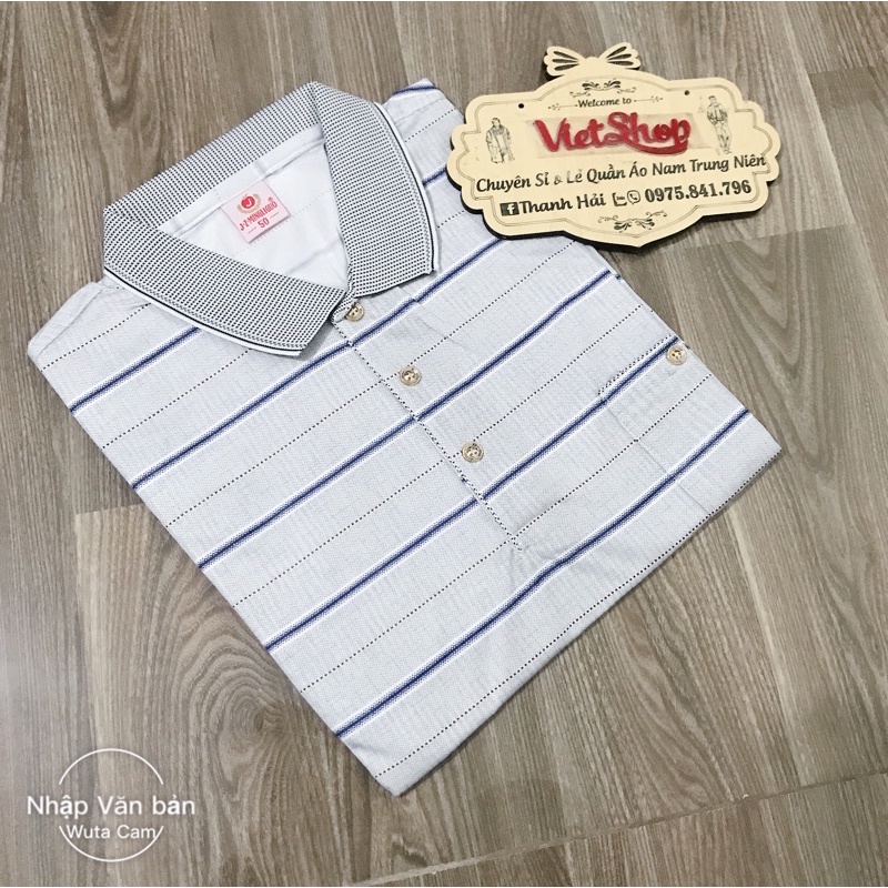 Áo thun cộc tay nam trung niên có túi ngực chất mềm mát + ẢNH THẬT