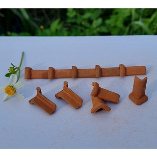 10 viên - ngói úp mini 24x14mm, gạch đất sét nung mô hình, tiểu cảnh.