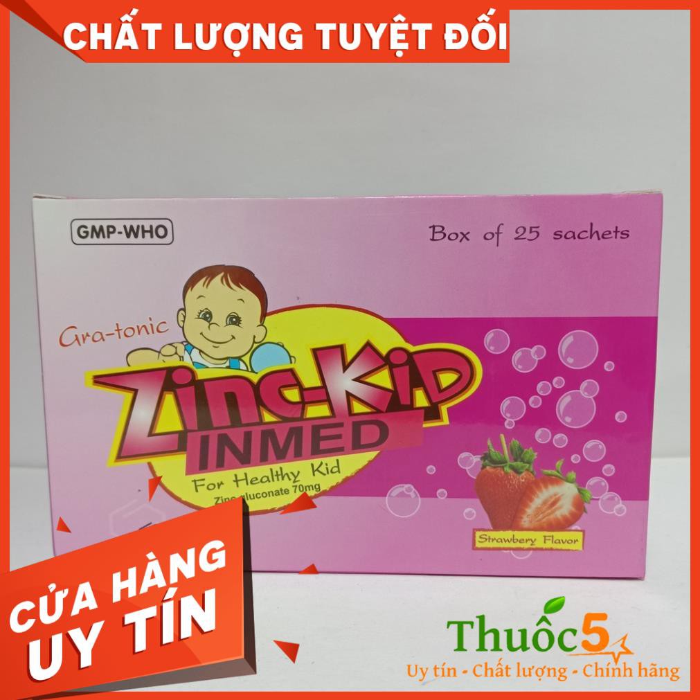 [GIÁ GỐC] Zinc-Kid Inmed cốm bổ sung kẽm cho trẻ, hộp 25 gói x 3g