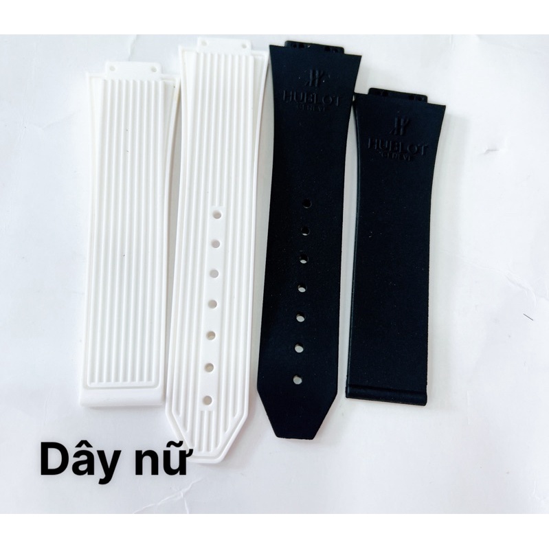 ( tặng kèm touvit thay dây) Dây cao su cho đồng hồ hublot màu trắng - vân sọc - size 38mm