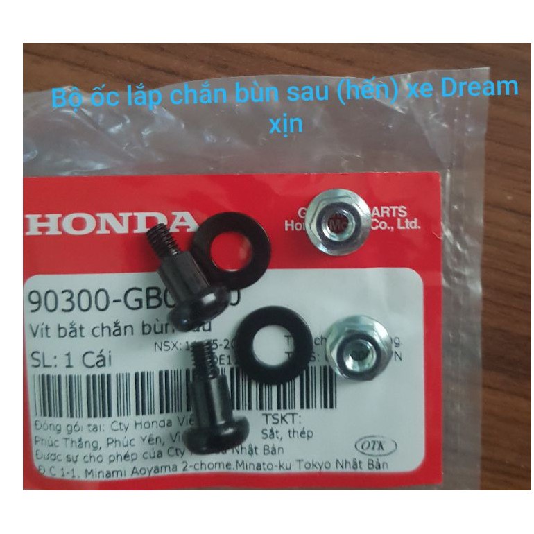Bộ Ốc Bắt Chắn Bùn Sau Dream, Wave Chính Hãng Honda - Ốc Bắt Hến Ngắn Dream Gắn Dream Thái, Dream Việt, Wave Alpha