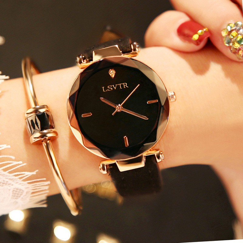 Đồng hồ nữ LSVTR chính hãng mặt vát đá saphiar bảo hành 1 đổi 1 chỉ có tại BISOKO
