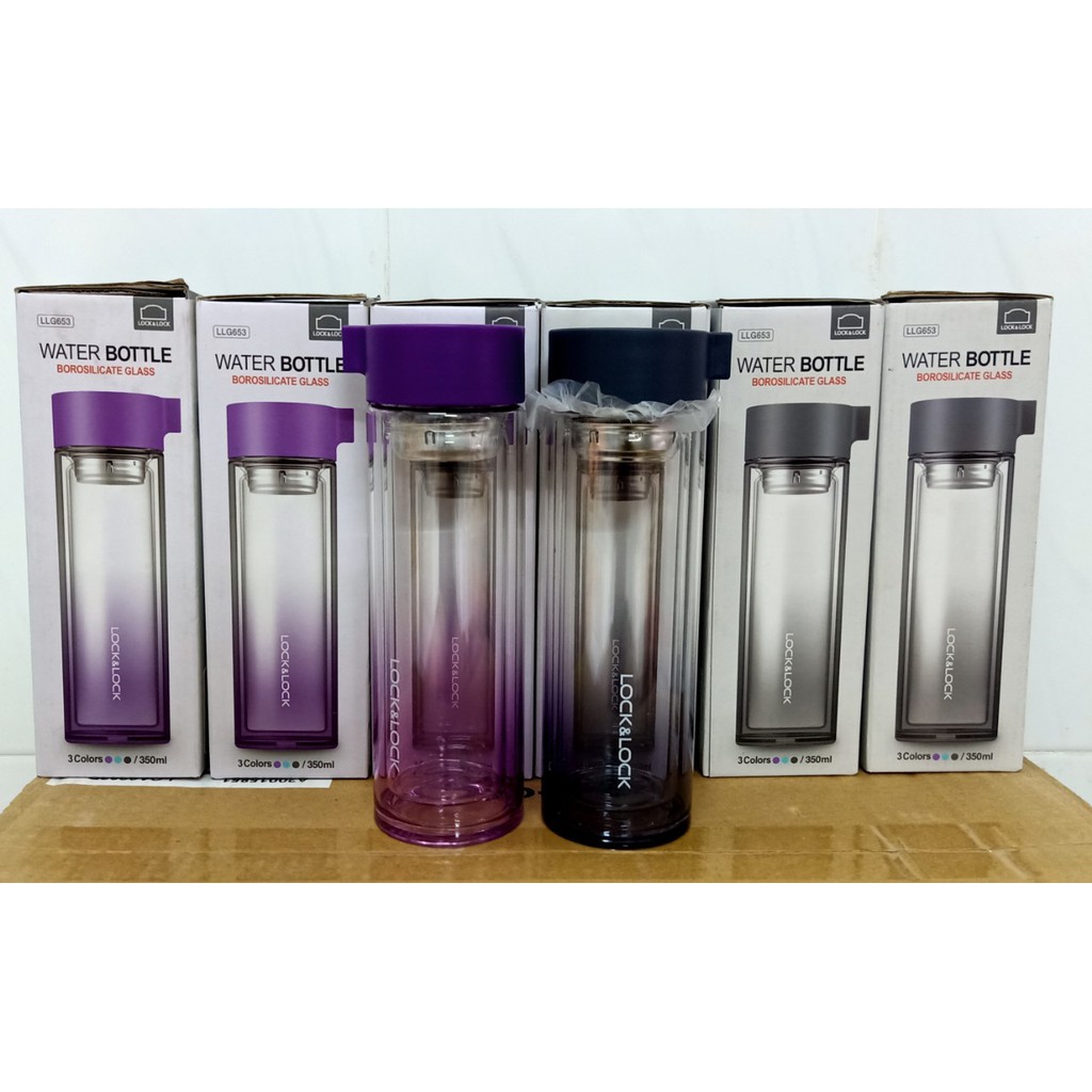 Bình Nước Thủy Tinh Lock&Lock Crystal LLG653 350ml (CHỈ CÒN MÀU TÍM)