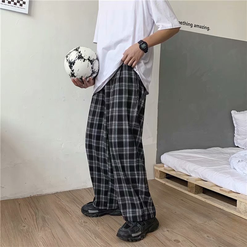Contrast Color Striped Loose Pants Size M-2Xl For Men