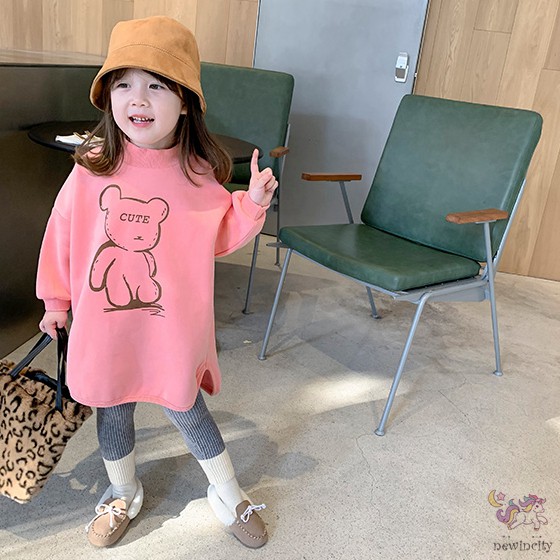 Đầm tay dài in hình hoạt hình xinh xắn cho bé