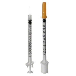 Hộp 100 cây Bơm Tiêm Insulin Bbraun 1ml Đỏ , Cam