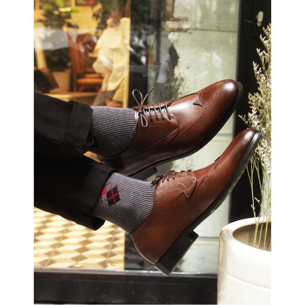 Giày Tây Cột dây Derby da bò nguyên tấm Toroshoes mã M607.1 Nâu Xậm