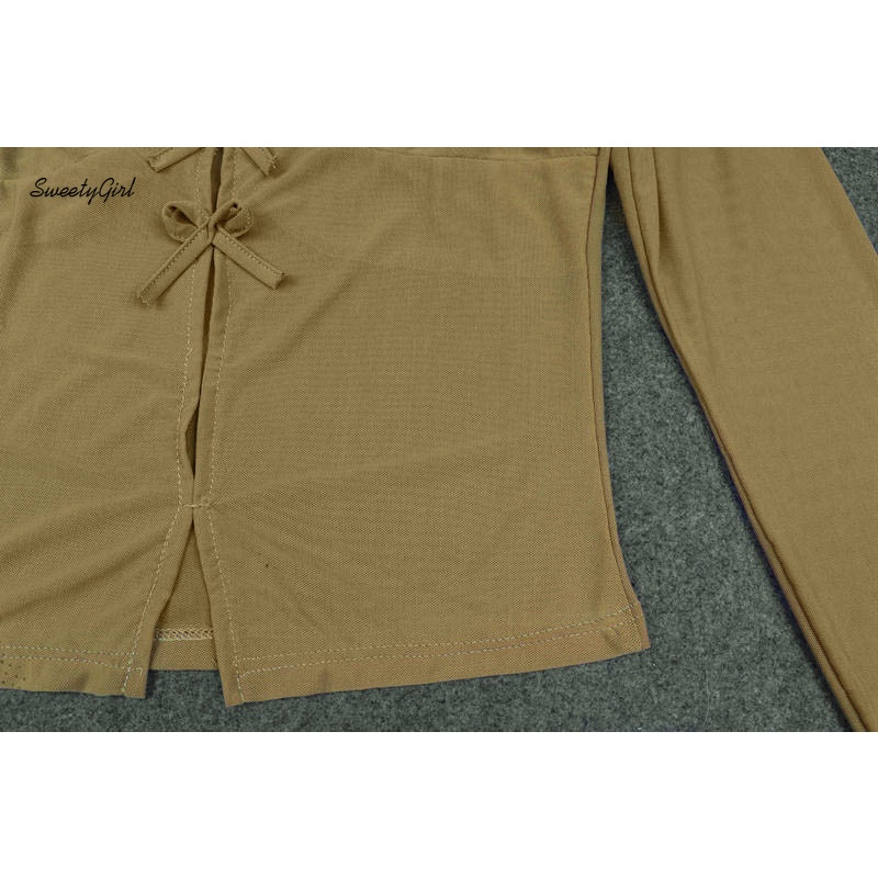 Áo Thun Nữ Trễ Vai Tay Dài Màu Trơn Thắt Nơ Quyến Rũ Thời Trang Dành Cho Nữ 2022