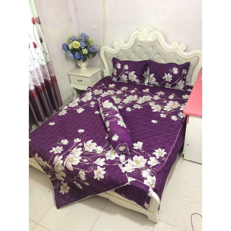 XẢ BỘ CHĂN GA GỐI PHỦ TRẦN BÔNG 5 MÓN ĐỦ SIZE(GA PHỦ TRẦN BÔNG)