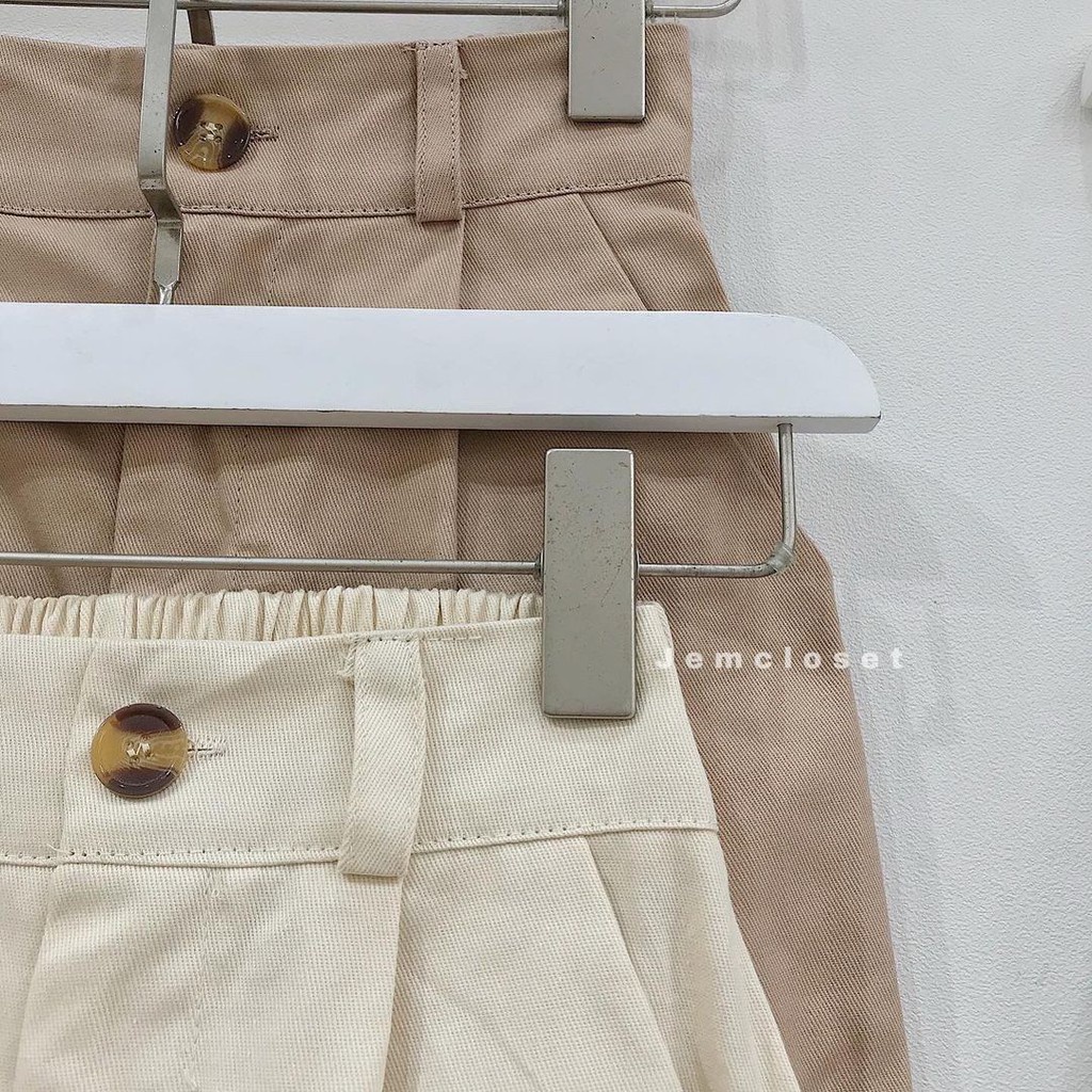 Quần Baggy Nữ Trơn Ống Suông Quần Kaki Cạp Cao Lưng Chun Co Giãn Trẻ Trung Năng Động NESE 3 Màu Đen Be Nâu 2681