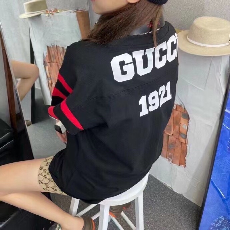 Áo thun nữ ngắn tay form rộng thương hiệu thời trang Gucci GG/GC cao cấp