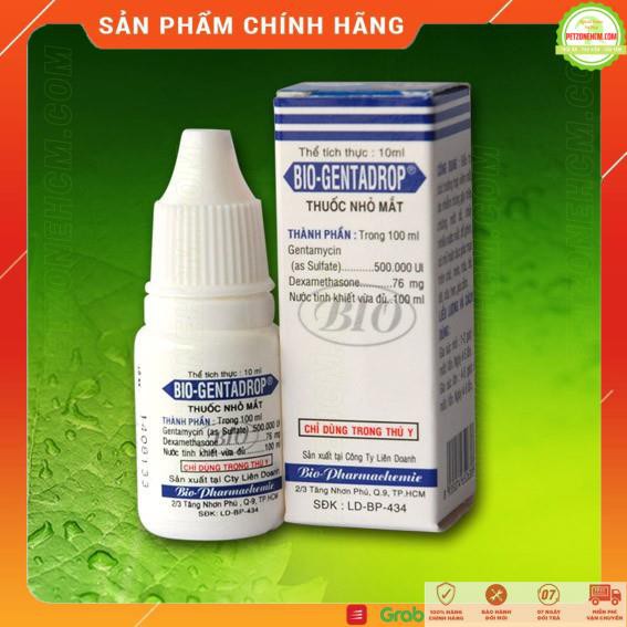 Thuốc nhỏ mắt Bio Genta Drop chữa chứng mắt đỏ,chảy nước mắt,ghèn,đục giác mạc trên chó mèo