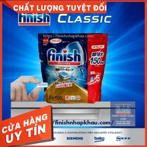 TÚI 150 VIÊN FINISH POWER CUBE RỬA CHÉN NHẬT (CHO MÁY MINI LOẠI NHỎ 7-9 BỘ)