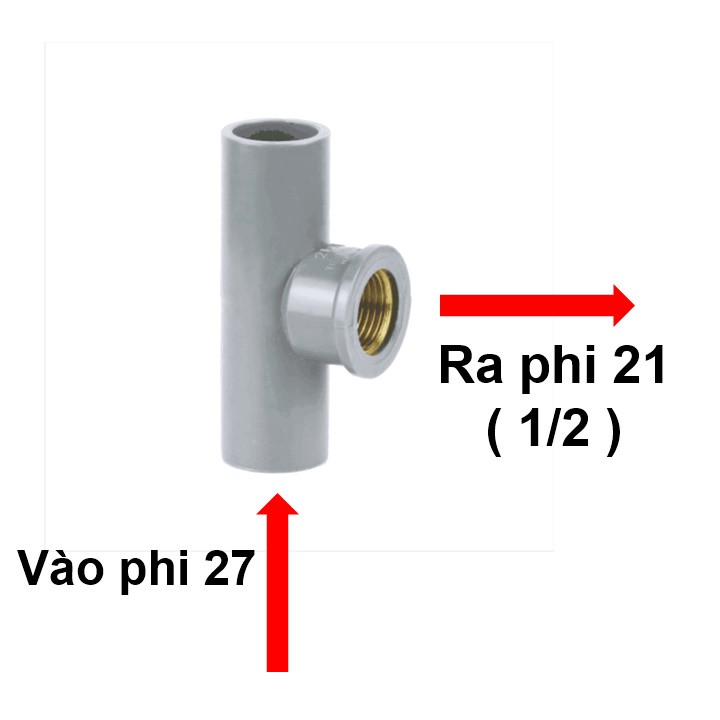 ( Đầu vào 27 và 21 ) Tê 90 Ren Đồng, Nối thẳng Ren Đồng, Nối Góc 90 Ren Đồng 27/27, 27/21, 21/21