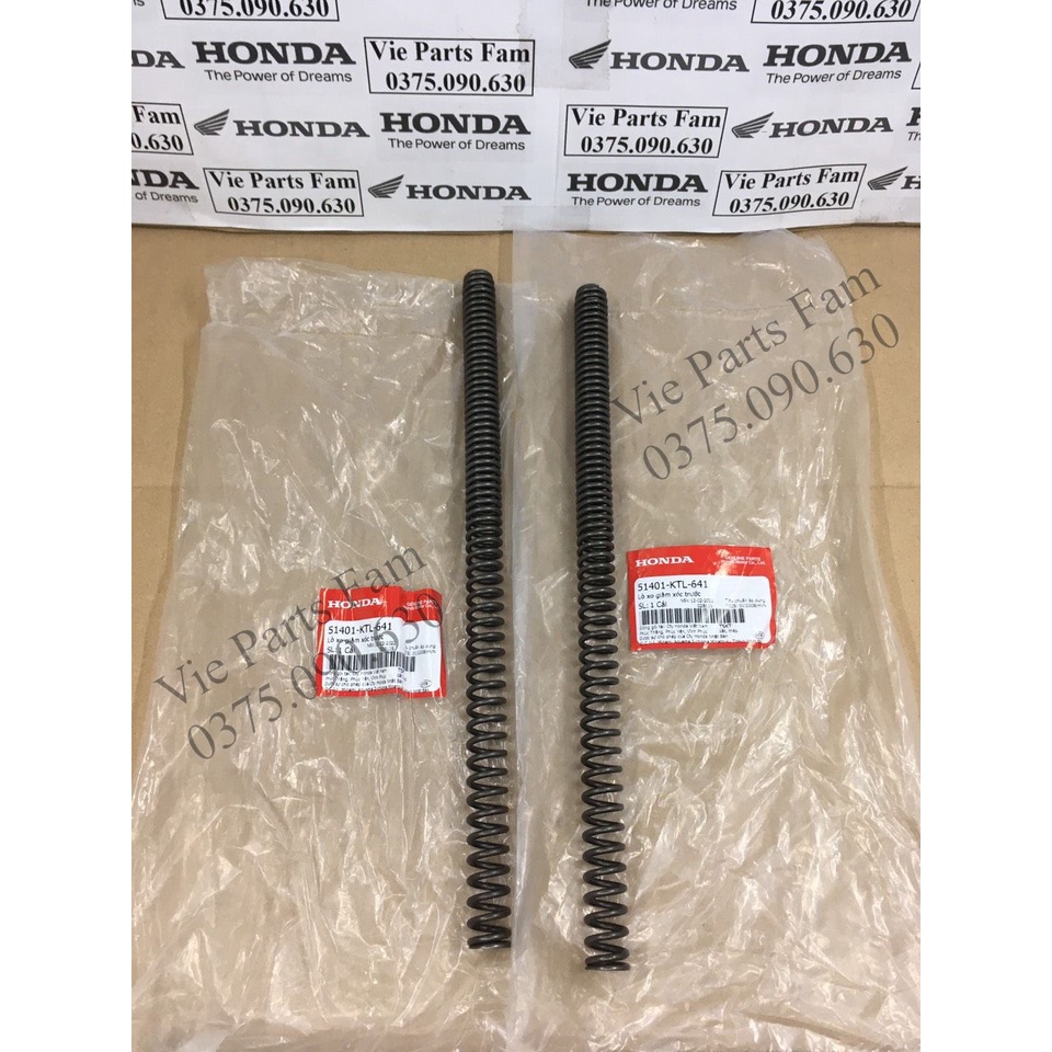 Cặp lò xo phuộc, giảm sóc trước Fu neo, Fu x, Wave 110,  hàng chính hãng Honda mới 100%