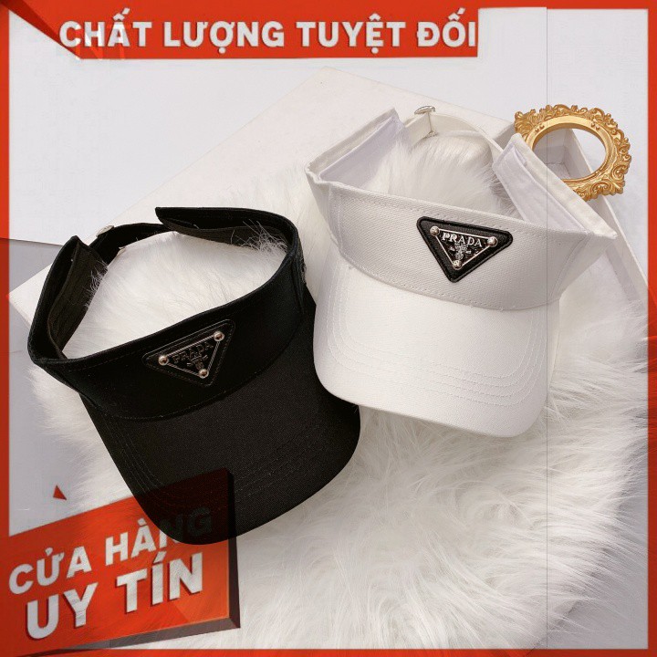 💥RẺ VÔ ĐỊCH💥Mũ Lưỡi Trai Nửa Đầu PRADA Thời Trang Nam Nữ, Logo In Ấn Tượng, Chất Kaki 100% Cotton Thoáng Mát