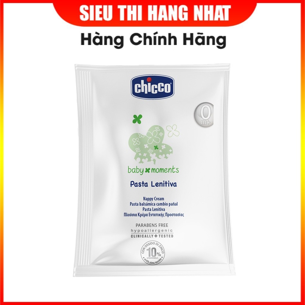 Kem hăm 3 tác động Chicco 0M+ gói 7ml cho trẻ sơ sinh, giúp chống hăm, dưỡng da hiệu quả, an toàn cho bé, xuất xứ Italy