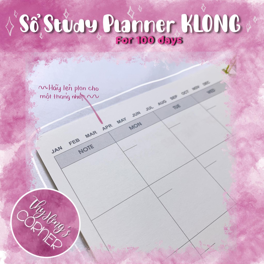 Sổ kế hoạch A5 160 trang lò xo kép Study Planner Klong MS 946 (Màu ngẫu nhiên)