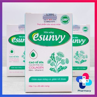 Viên uống ESUNVY (Lọ 30 viên) - Hỗ trợ giảm mụn lưng, mụn trứng cá, giảm vết thâm.