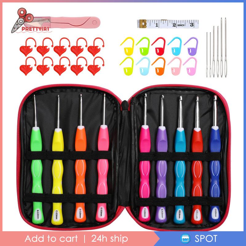 [Prettyia1] Bộ Kim Móc Len Bằng Nhôm Nhiều Màu