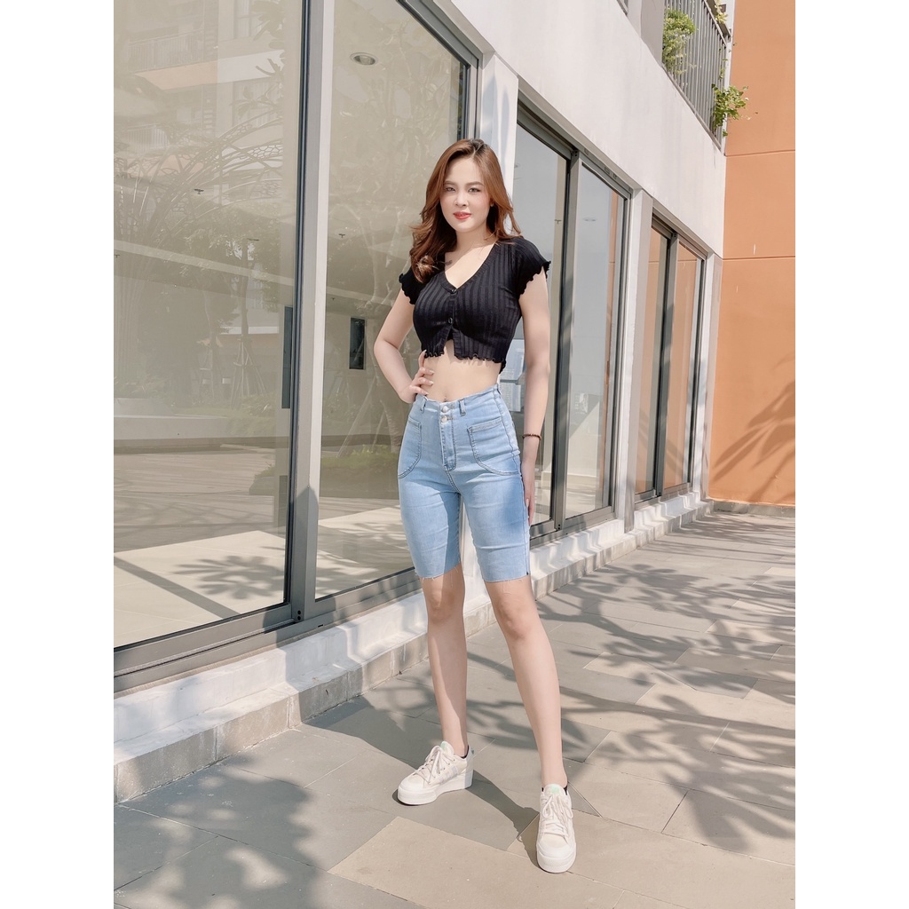 Quần ngố nữ, quần jeans nữ ngố kiểu 2 màu đậm nhạt size S M L XL SKUQ-14B