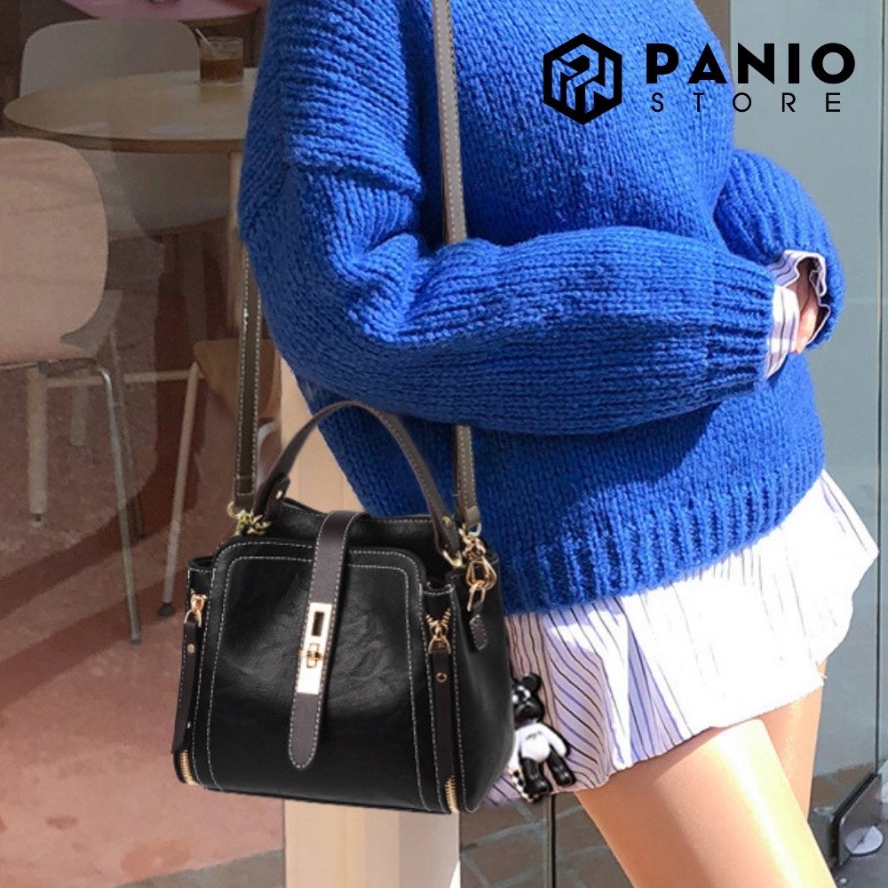 Túi xách nữ công sở thời trang hàn quốc, túi đeo chéo đeo vai nữ phong cách retro cute PANIO SP02