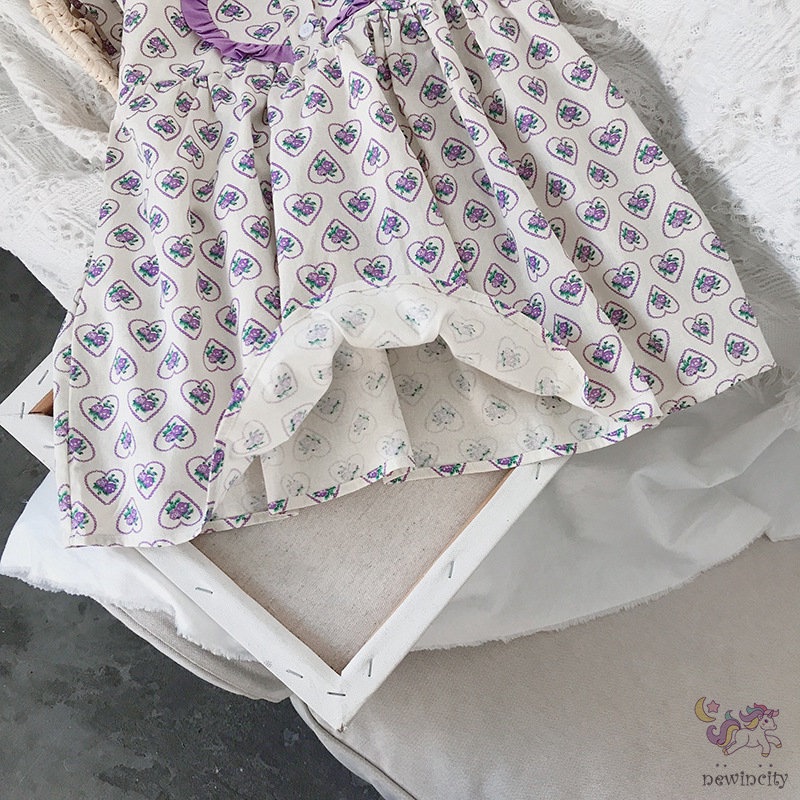 Đầm Công Chúa In Hoa Kiểu Hàn Quốc Thời Trang Mùa Hè Cho Bé Gái